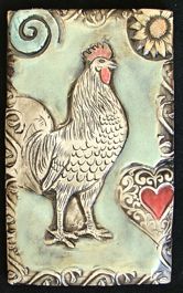 porcelain rooster art tile