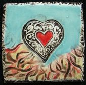 heart tile with flame