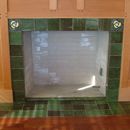craftsman art deco fireplace design in green
