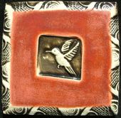 red humming bird tile